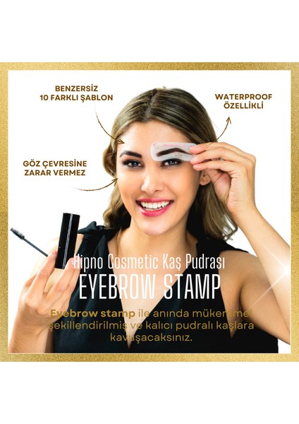 Eyebrow Stamp Kaş Damgası ve Şekillendirme Kiti - Koyu Kahve (Kaş Pudrası, Kaş Farı)