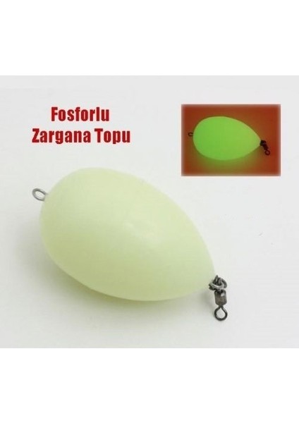 Raba 60GR. Fosforlu Glow Bulrag Ağır Şamandıra, Fırdöndülü Zargana Topu