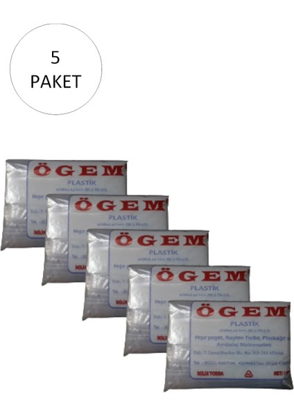 Bakkaliye Naylon Torba Ikilik 22X36 cm 1 kg 5 Paket (Takriben 975 Adet)