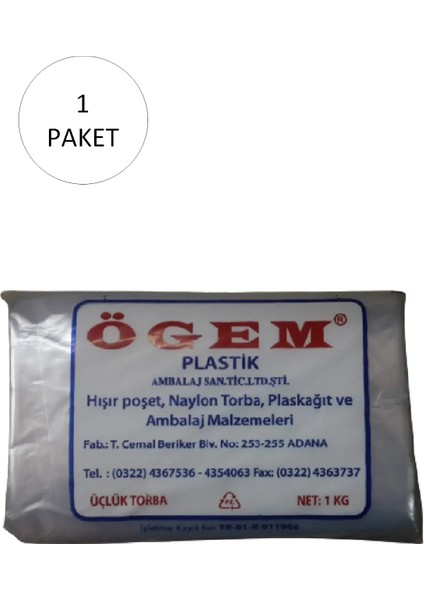 Bakkaliye Naylon Torba Üçlük 26X45 cm 1 kg 1 Paket (Takriben 135 Adet)