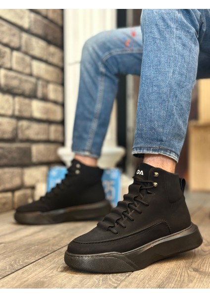 BA0321 Gizli Bağcıklı Erkek Yüksek Taban Siyah Spor Bot fiyatları