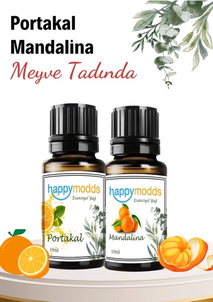 ,esansiyel Uçucu Yağ,oda Kokusu,buhurdanlık, Mandalina-Portakal, Meyve Aroması 10 Ml,2'li Paket