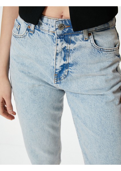 Mom Fit Kot Pantolon Hafif Dar Paça Mom Jean indirimleri