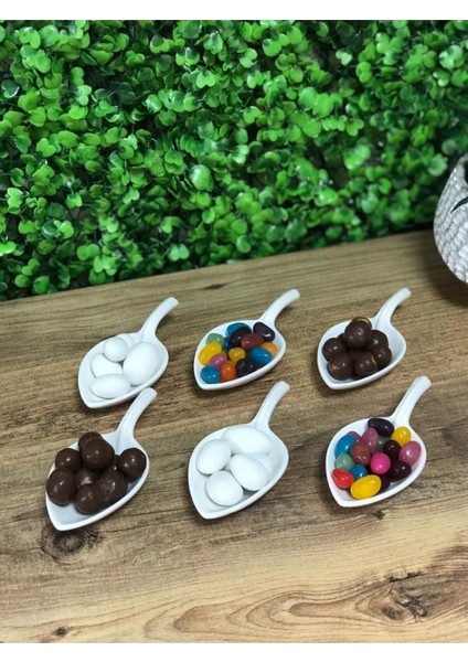 Porselen 6 'Lı Beyaz Yaprak Sosluk - Lokumluk - Reçellik - Kahve Yanı fırsatları