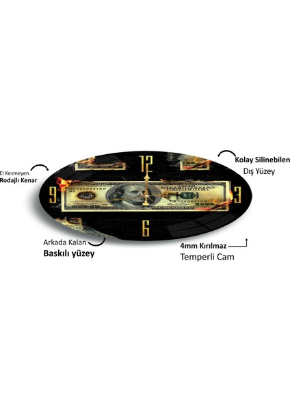 Dolar Cam Saat - 40 cm