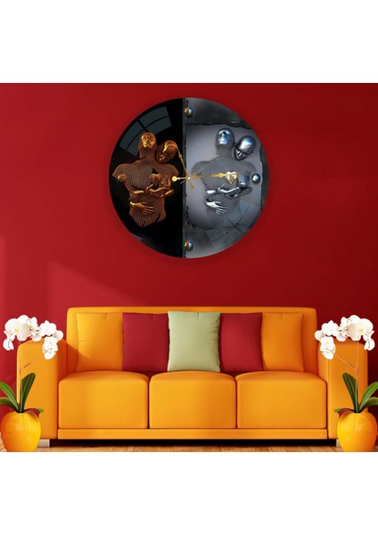 Aşkın Hali Cam Saat - 40 cm