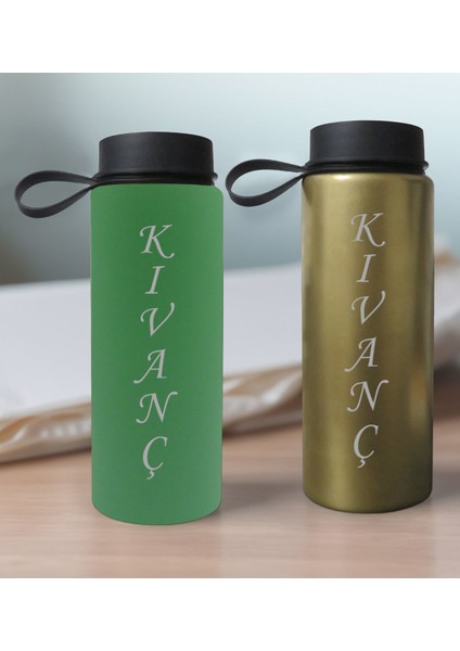 Gift Kişiye Özel Isimli 2’li Yeşil ve Gold Cam Matara 500ML, Sevgiliye Hediye, Isimli Cam Matara, Sevgililer Günü fiyatları