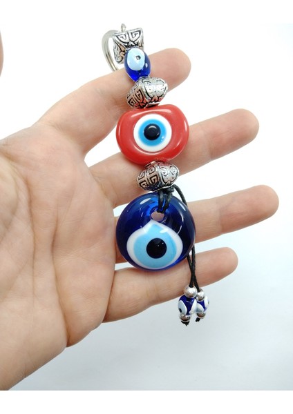 Nazar Boncuğu Anahtarlık / Araba Dikiz Ayna Süsü El Yapımı Cam Hediyelik Aksesuar