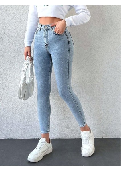 Kar Yıkama Skinny Jean Kadın Power Pantolon fırsatları