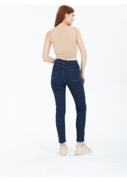 Kadın Yüksek Bel Mom Jeans Kot Pantolon