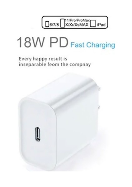 Mobilegaraj 18W Type-C Adaptör ve Lightning Kablo Seti