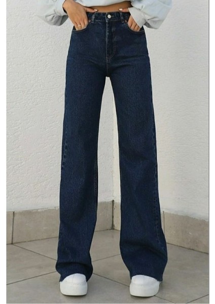 Camelia Gold Ikon 90'S Koyu Lacivert Palazzo Jean Pantolon