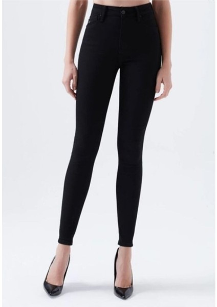 Simsiyah E.X.T.R.A Black Skinny Jeans Kot Solmaz Toparlayıcı Pantolonu