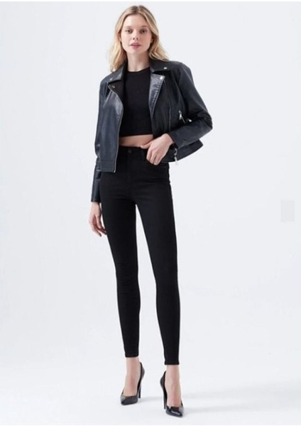 Simsiyah E.X.T.R.A Black Skinny Jeans Kot Solmaz Toparlayıcı Pantolonu