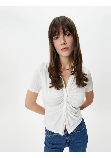 4SAK60002EK 000 Beyaz Kadın Elastan Jersey Uzun Kollu Gömlek fiyatları