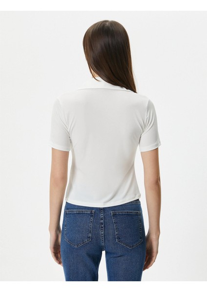 4SAK60002EK 000 Beyaz Kadın Elastan Jersey Uzun Kollu Gömlek fırsatları