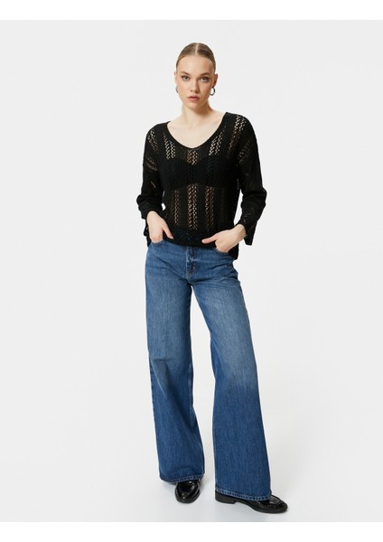 Ajurlu Kazak Uzun Kollu V Yaka