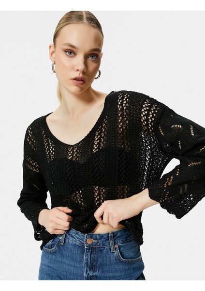 Ajurlu Kazak Uzun Kollu V Yaka fiyatları