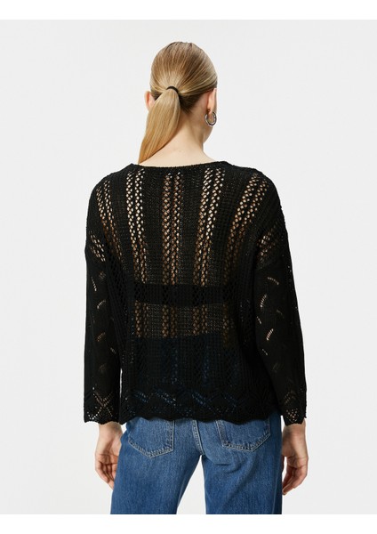 Ajurlu Kazak Uzun Kollu V Yaka fırsatları