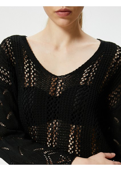 Ajurlu Kazak Uzun Kollu V Yaka indirimleri