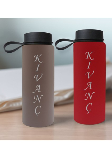 Gift Kişiye Özel Isimli 2’li Gri ve Kırmızı Cam Matara 500ML, Sevgiliye Hediye, Isimli Cam Matara, Sevgililer Günü fiyatları
