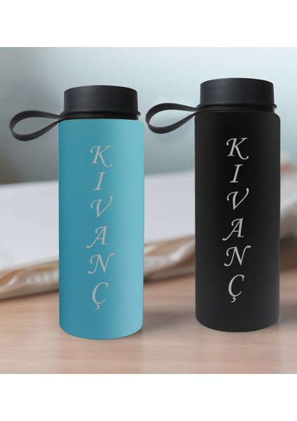 Gift Kişiye Özel Isimli 2’li Turkuaz ve Siyah Cam Matara 500ML, Sevgiliye Hediye, Isimli Cam Matara, Sevgililer Günü fiyatları