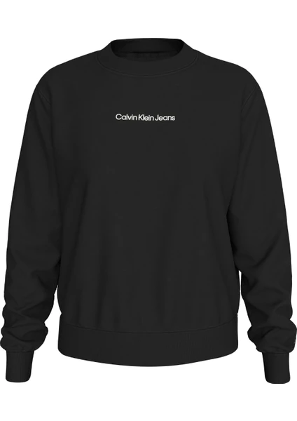 Calvin Klein Kadın Marka Logolu Günlük Kullanıma Uygun Siyah Sweatshirt J20J222548-BEH