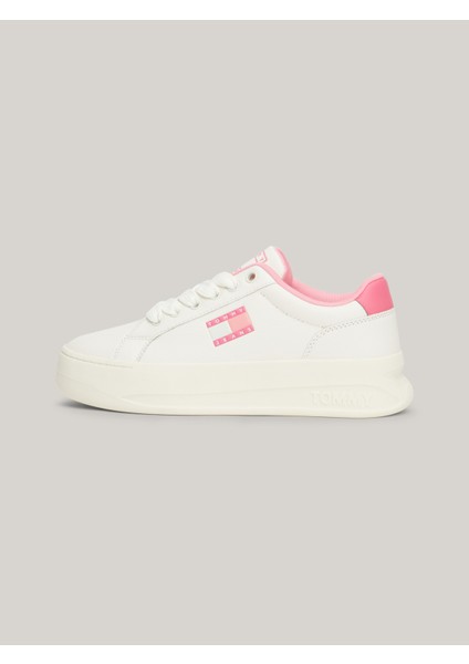 Kadın Marka Logolu Platform Topuklu Şık Görünüşlü Gündelik Kullanıma Uygun Beyaz Sneaker EN0EN02500-YBI