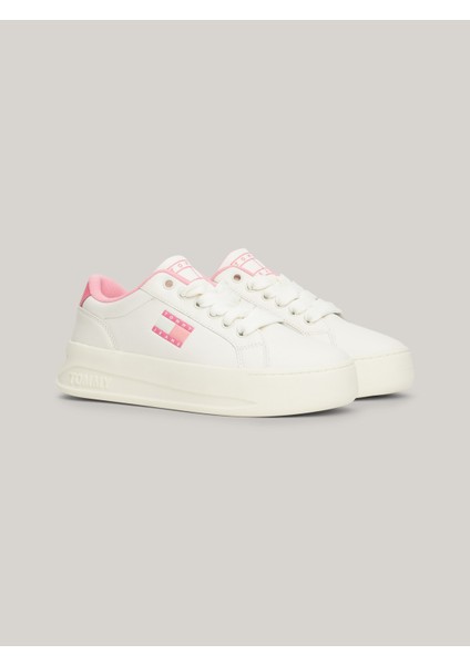 Kadın Marka Logolu Platform Topuklu Şık Görünüşlü Gündelik Kullanıma Uygun Beyaz Sneaker EN0EN02500-YBI