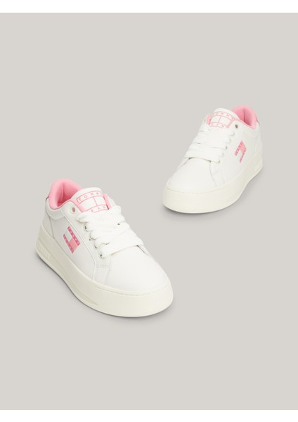 Kadın Marka Logolu Platform Topuklu Şık Görünüşlü Gündelik Kullanıma Uygun Beyaz Sneaker EN0EN02500-YBI