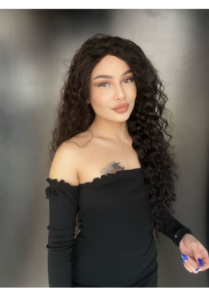 Geniş Dalga Tül Peruk Doğal Afro fiyatları