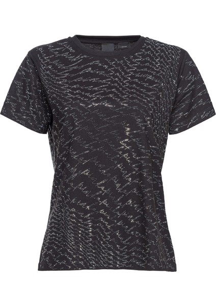 Bisiklet Yaka Düz Siyah Kadın T-Shirt 100535