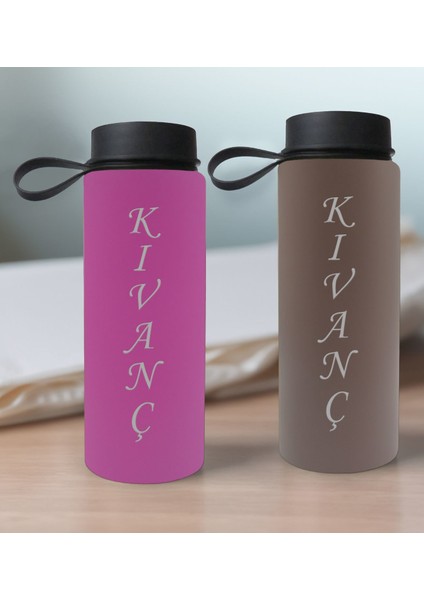 Gift Kişiye Özel Isimli 2’li Pembe ve Gri Cam Matara 500ML, Sevgiliye Hediye, Isimli Cam Matara, Sevgililer Günü fiyatları