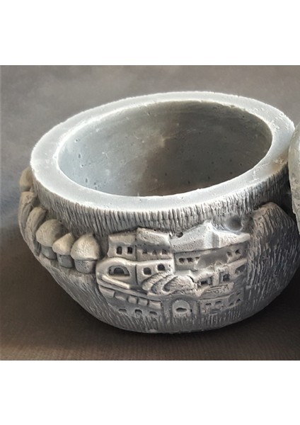 Kapadokya Ürgüp Göreme Ortahisar Kaya Evleri, Peri Bacaları 12CM Saksı Silikon Kalıp K-762