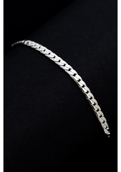 Erkek Gümüş Bileklik - 4 mm Ezme Gurmet Model Erkek Kolye Zincir modelleri