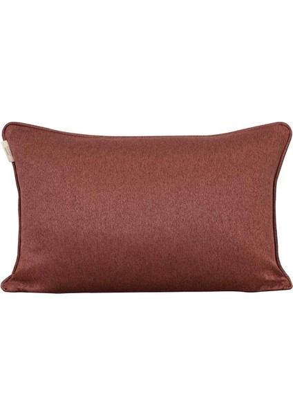 3'lü Çift Taraflı Keten ve Kadife Görünümlü Kırlent Kılıfı Fitilli Kırmızı