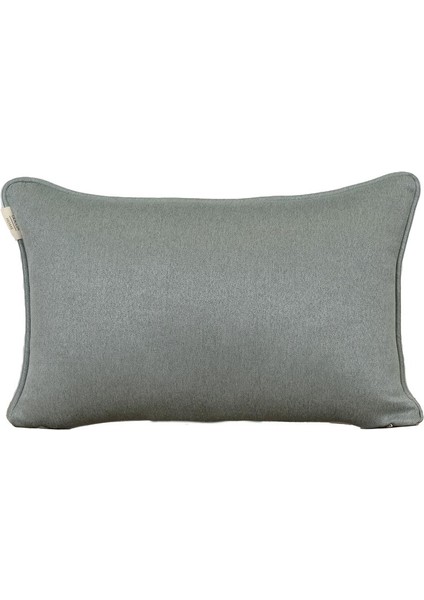 3'lü Çift Taraflı Keten ve Kadife Görünümlü Kırlent Kılıfı Fitilli Su Yeşili