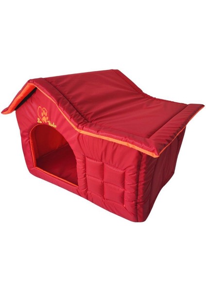 Dış Mekan Su Geçirmez Kedi ve Köpek Çatılı Ev Kırmızı 56-36-45CM