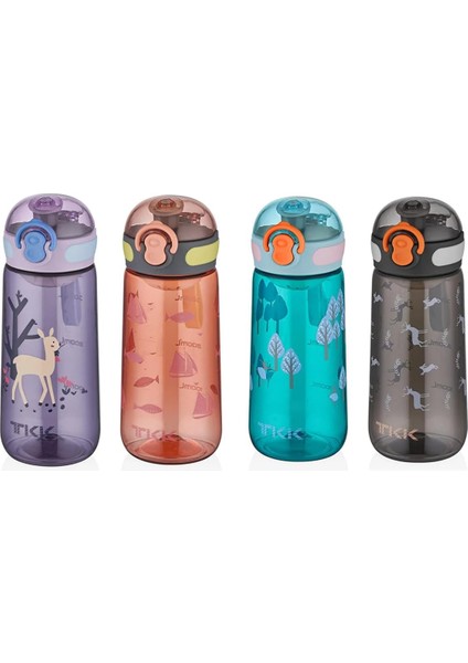 Tkk T-1005 400ML Pipetsiz Taşıma Askılı Süzgeçli Çocuk Su Matarası Pembe modelleri