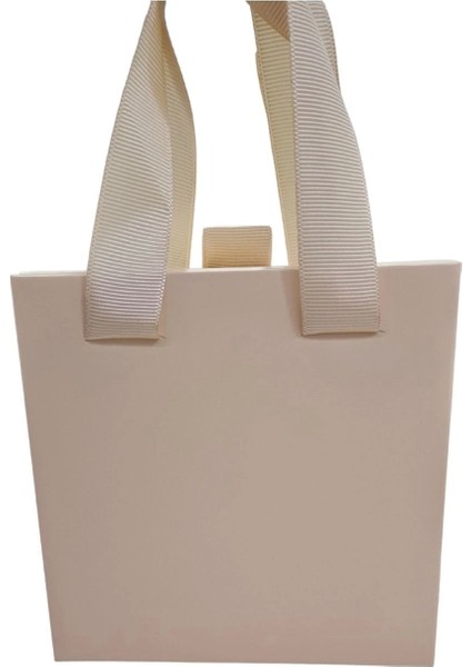 Krem 6 Adet Çekmeceli ve Çantalı Karton Kolye&mini Set Kutusu (12X12 cm )