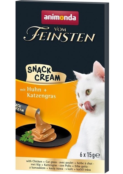 Snack Carny Tavuklu & Kedi Otlu Kedi Kreması 6X15 gr