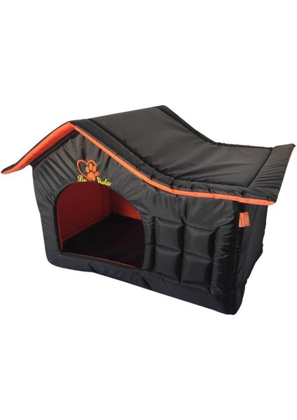 Dış Mekan Su Geçirmez Kedi ve Köpek Çatılı Ev Siyah 56-36-45CM