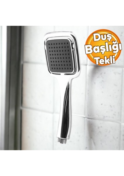 Banyo Telefon Aksesuar Tek Duş Başlığı Kare Klasik Tek Fonksiyonlu Su Fışkırtma El Fiskiye Başlık