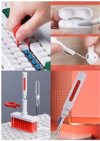 Airpods Temizlik Kiti & Klavye Fırçası Çok Fonksiyonlu Temizleme Aparatı Tüm Modeller ile Uyumlu modelleri