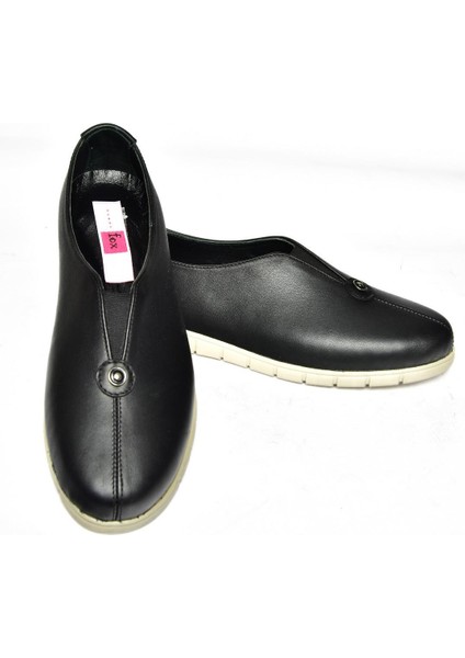 P555081203 Siyah Deri Comfort Taban Kadın Ayakkabı indirimleri