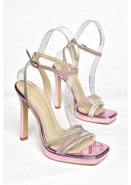 S569612514 Pembe Sim Yüksek Topuklu Kadın Abiye Ayakkabı indirimleri