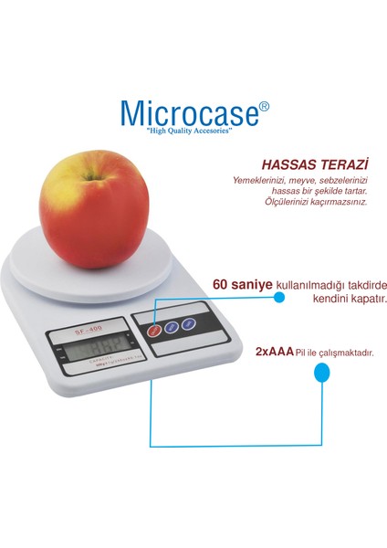 Dijital Hassas Mutfak Tartısı Elektronik Terazi 10 kg - AL4209
