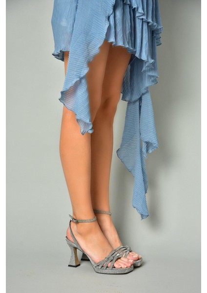 S569315714 Platin Sim Kalın Topuklu Abiye Ayakkabı modelleri