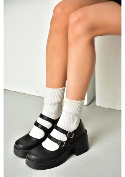 R996055009 Siyah Kalın Topuklu Kadın Ayakkabı indirimleri