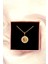 Gold Versace Medusa Model Set Çelik Zirkon Taşlı Madalyon Kolye Küpe Set 2